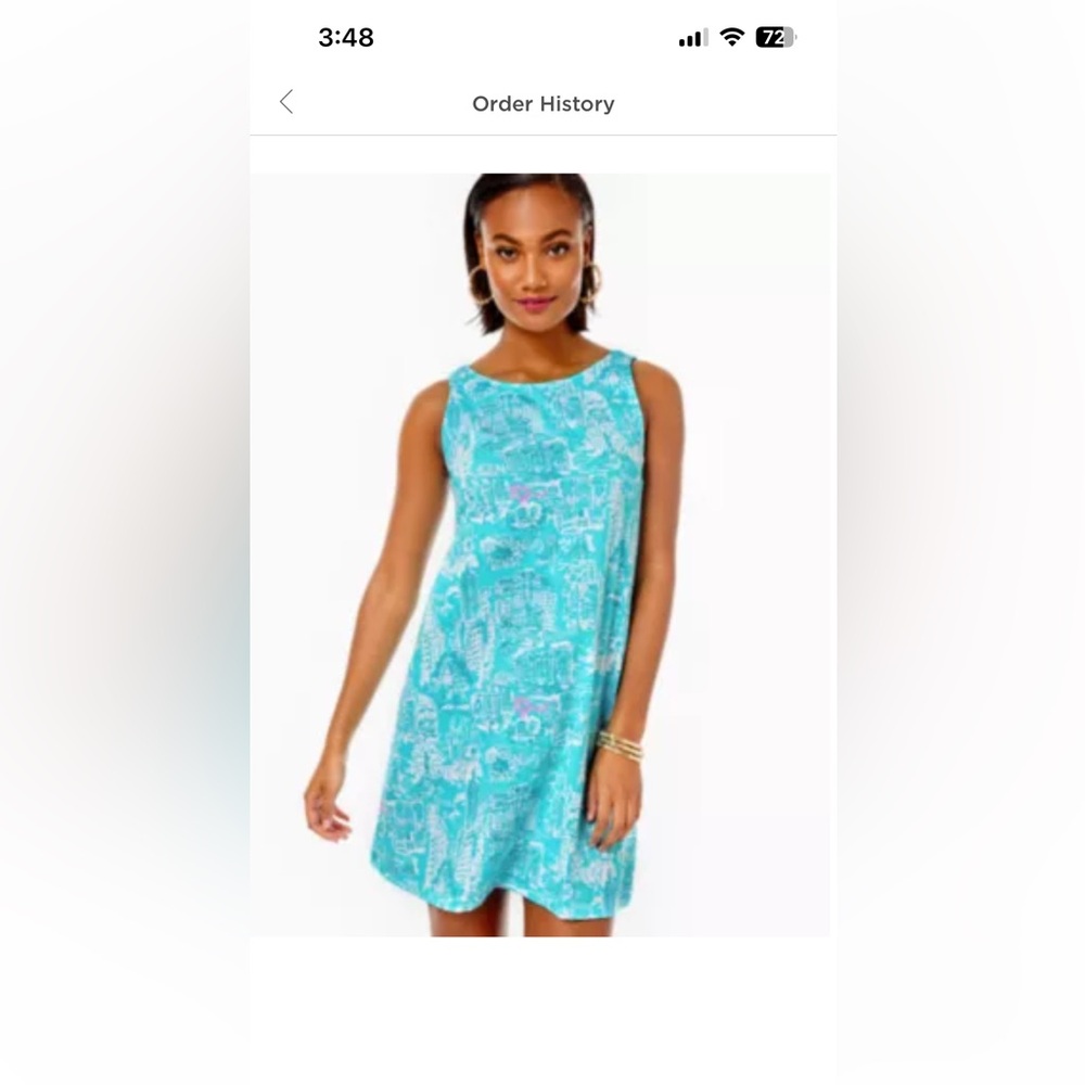 Lilly Kristin Swing Dress NYC Print Sz M